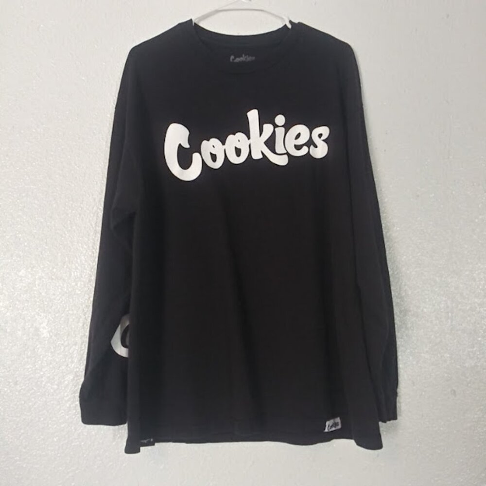 Cookies Men's size XL black and white long sleeve t-shirt